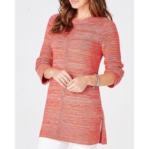J. Jill Side Split Mixed-Textures Sweater Tunic